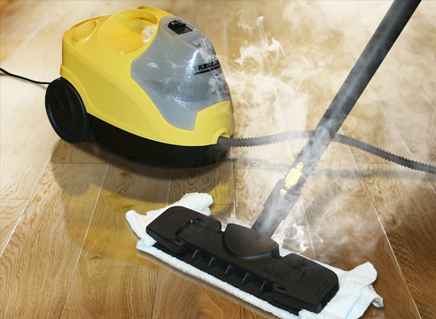  Floor cleaning with steam cleaner