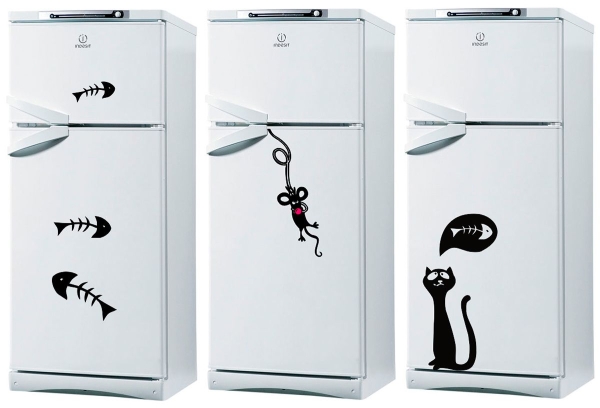  Vinyl stickers on the fridge