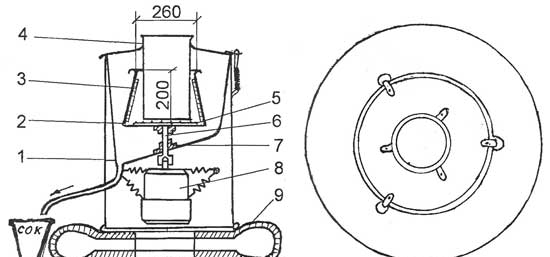  Drawing of a homemade juicer