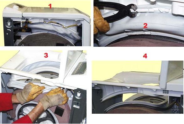  Replacing the cuff in a top-loading washing machine