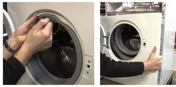  Removing the front wall of the washing machine