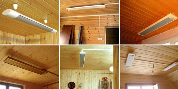  Models of ceiling IR heaters