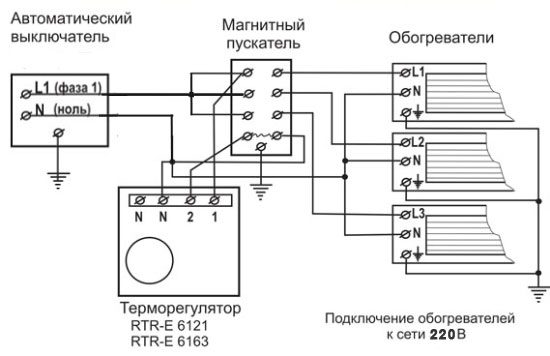  Connection diagram through the starter