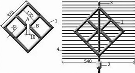  The antenna scheme in the form of a frame