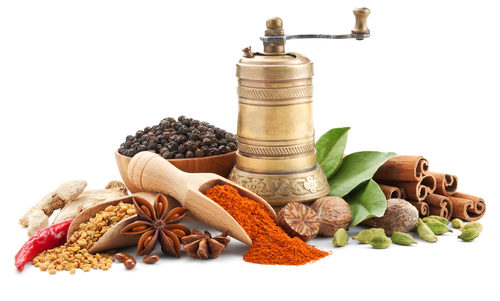  Grinding spices in a coffee grinder