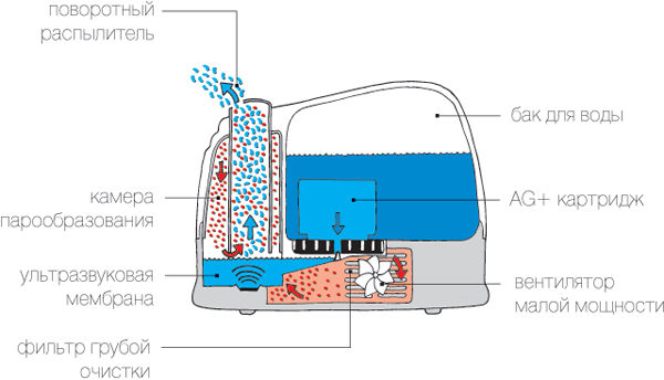  The principle of operation of the ultrasonic humidifier