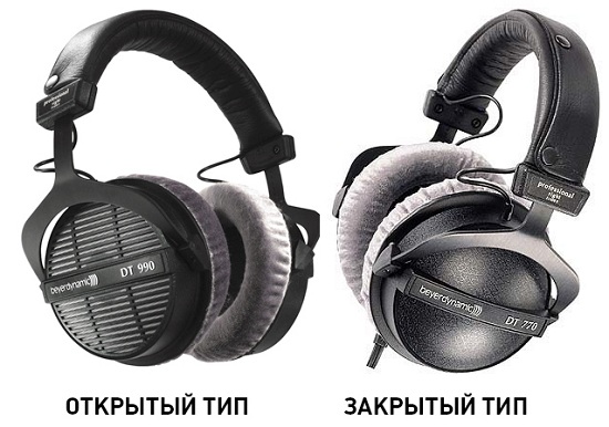  Open and closed headphones