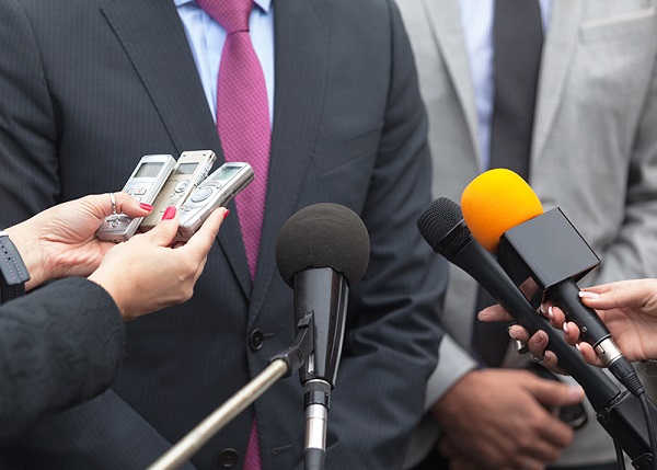  Voice recorder at a press conference