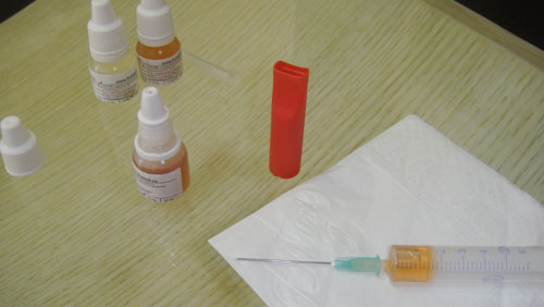  Syringe with a mixture for soaring