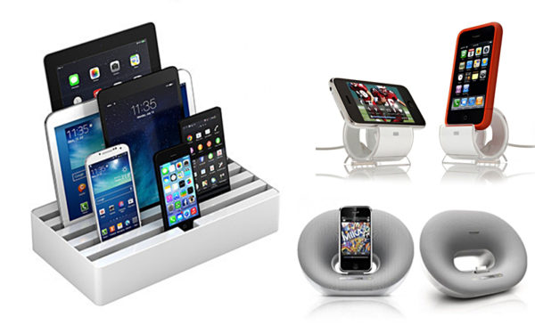  Docking station for recharging mobile devices