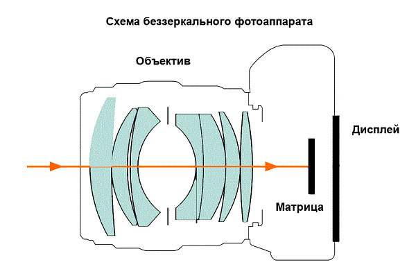  The principle of operation of a mirrorless camera