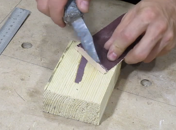  Removing residue with a knife