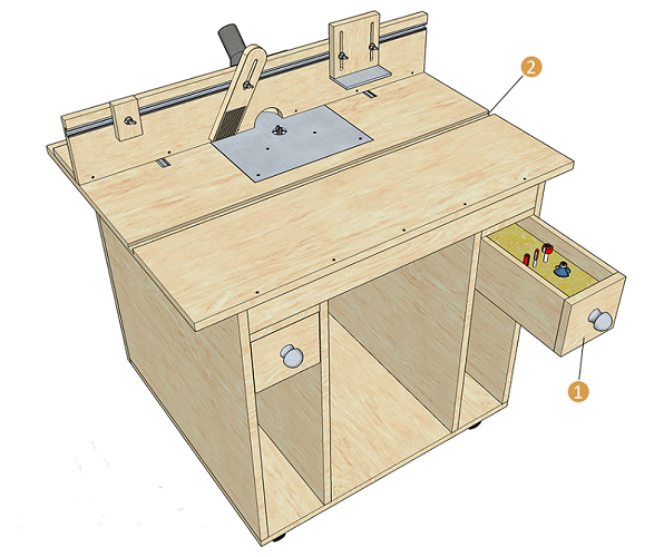  Table with tool box