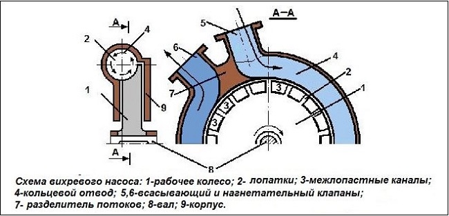  The structure of the pump vortex type